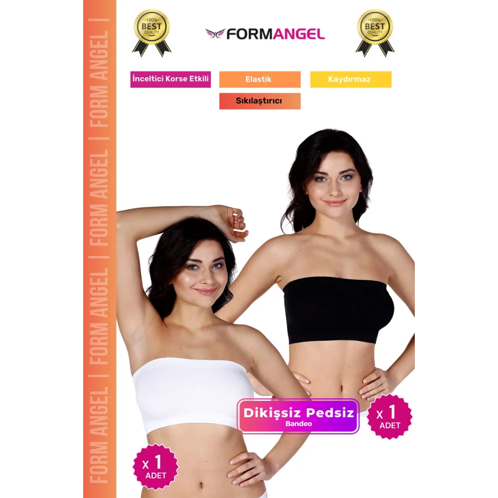 #Bandeo Seamless Toparlayıcı Kadın Basic Örme Dikişsiz Pedsiz Bandeo Büstiyer 2li Set