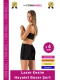 #Korse Toparlayıcı Vücut Şekillendirici Kaymaz Dikişsiz İz Göstermez Lazer Kesim Boxer Şort - 4 Adet