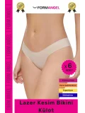 #Külot Dikişsiz İz Göstermeyen Belli Etmeyen Esnek Rahat Lazer Kesim Hayalet Bikini Külot - 6 Adet