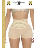 #Korse Vücut Toparlayıcı Şekillendirici Kaymaz Doku Lazer Kesim Yüksek Bel Boxer Korse 4lü Set