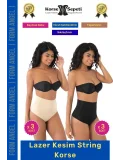 #Korse İz Yapmaz Göstermeyen Kaymaz Doku Toparlayıcı Sıkılaştıran Lazer Kesim String Korse 6lı Set