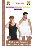 #ErkekKorse Dik Duruş Vücut Bel Göğüs Toparlayıcı Göbek Sıkılaştırıcı Erkek Korse Atlet 2li Set