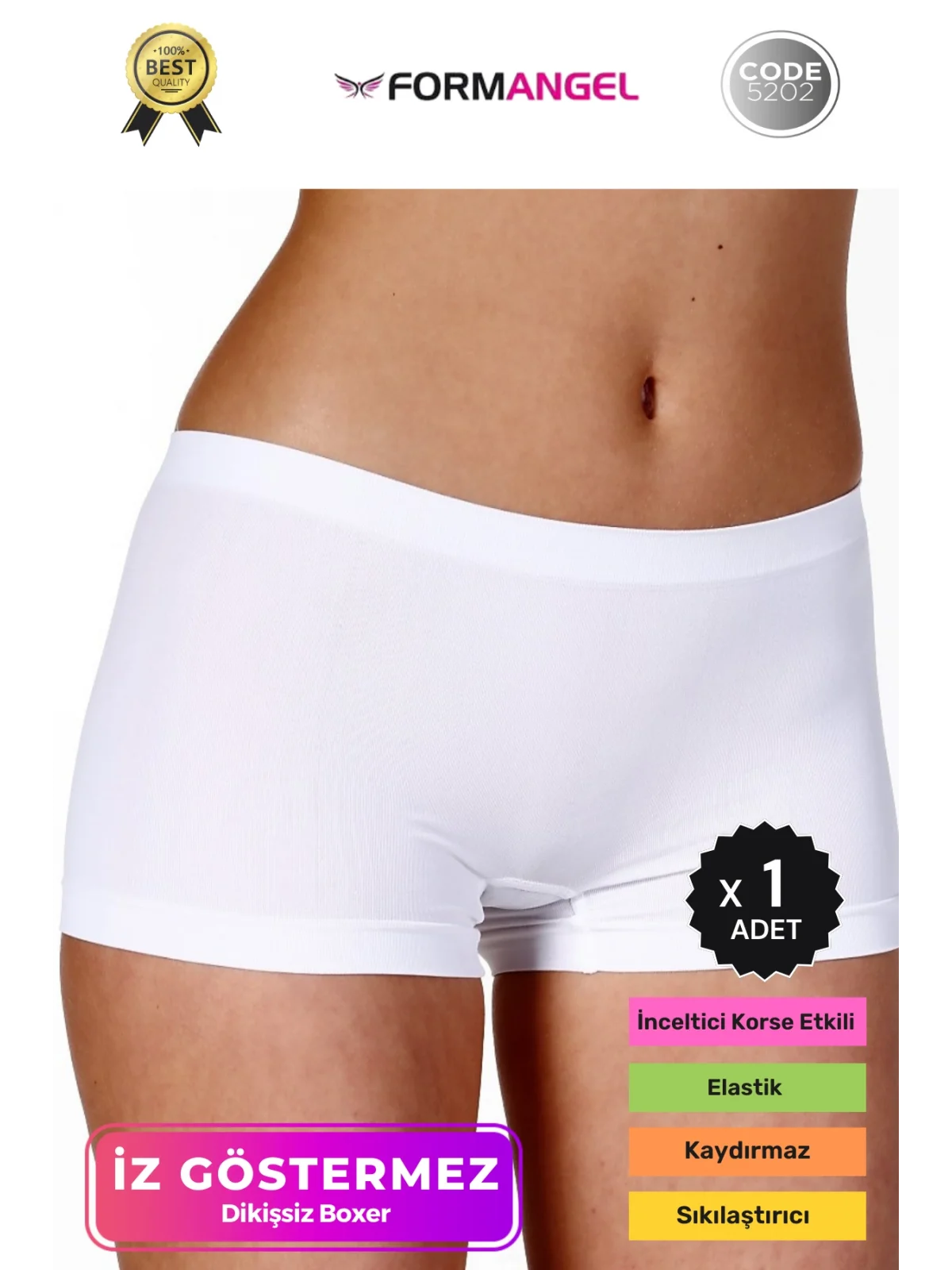 #KadınBoxer Toparlayıcı Şekillendirici Seamless Kaymaz Kadın Dikişsiz Boxer İç Çamaşırı - 1 Adet