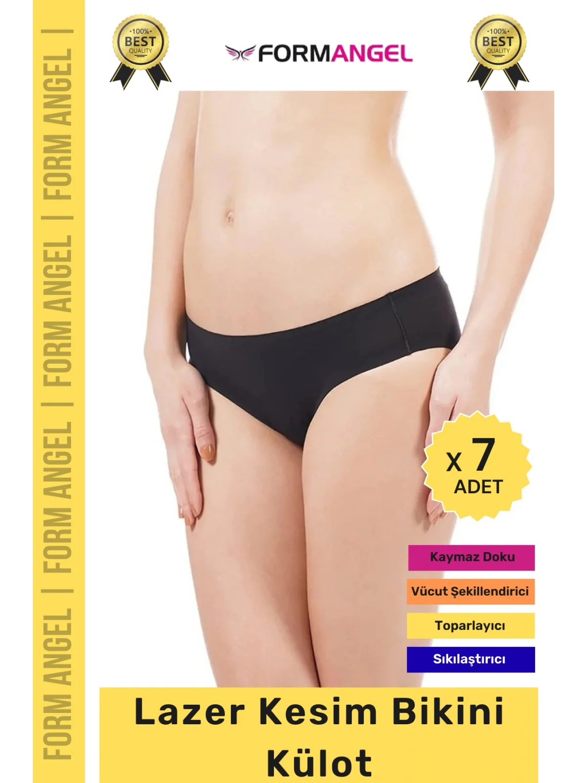 #Külot Dikişsiz İz Göstermeyen Belli Etmeyen Esnek Rahat Lazer Kesim Hayalet Bikini Külot - 7 Adet
