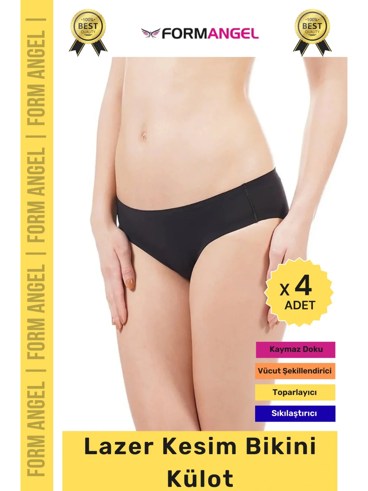 #Külot Dikişsiz İz Göstermeyen Belli Etmeyen Esnek Rahat Lazer Kesim Hayalet Bikini Külot - 4 Adet