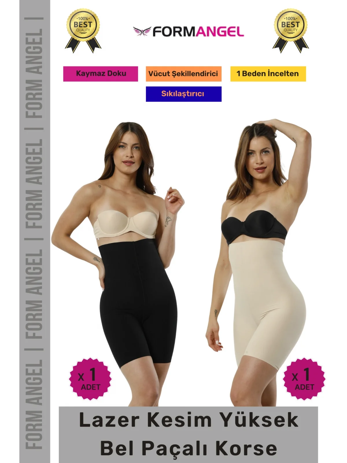 #Korse İz Göstermeyen Kaymaz Lazer Kesim Toparlayıcı Rahat Yüksek Bel Hayalet Slip Korse 2li Set