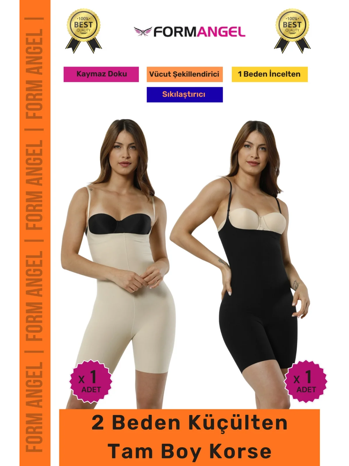 #Korse Vücut Toparlayıcı Şekillendirici Kaymaz Doku Lazer Kesim Yüksek Bel Boxer Korse 2li Set