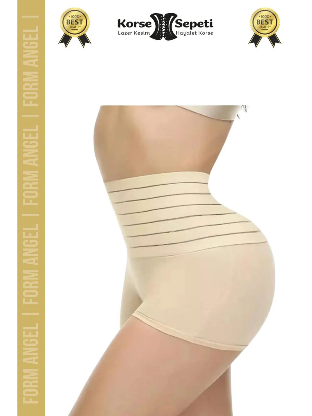 #Korse Vücut Toparlayıcı Şekillendirici Kaymaz Doku Lazer Kesim Yüksek Bel Boxer Korse 4lü Set