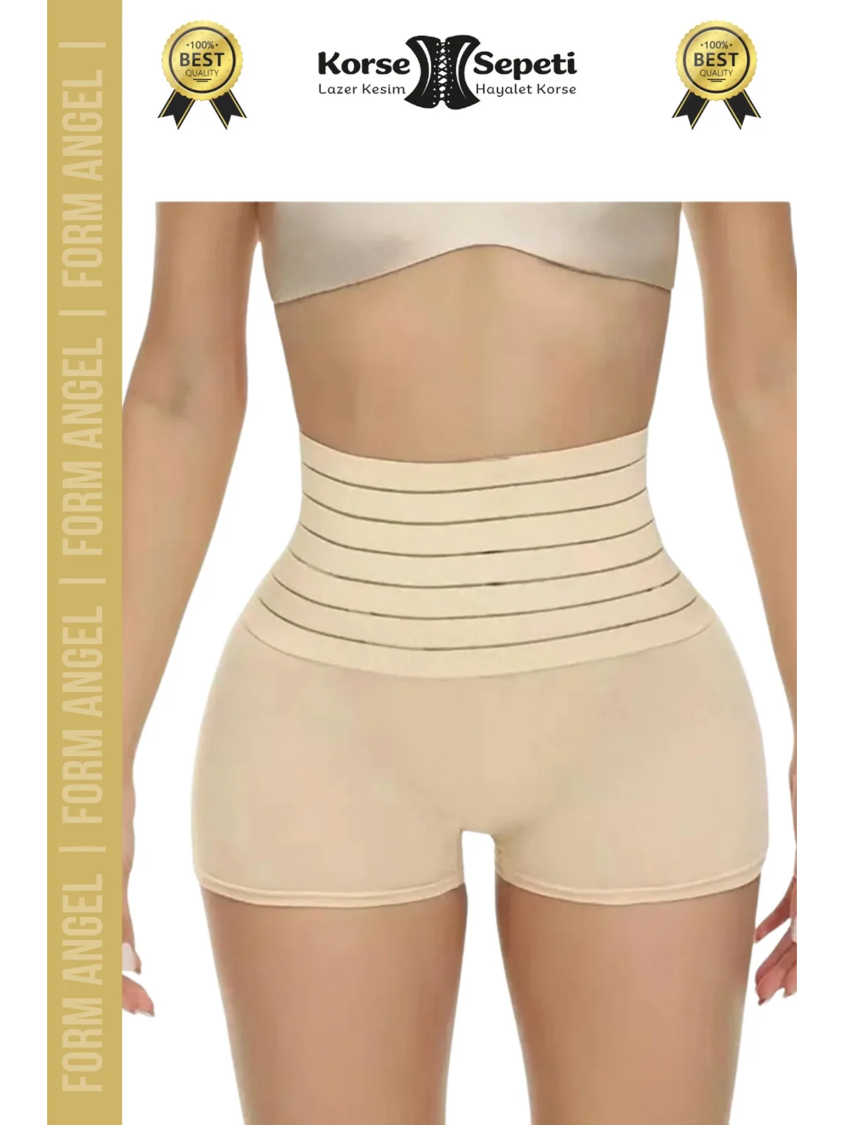 #Korse Vücut Toparlayıcı Şekillendirici Kaymaz Doku Lazer Kesim Yüksek Bel Boxer Korse 6lı Set