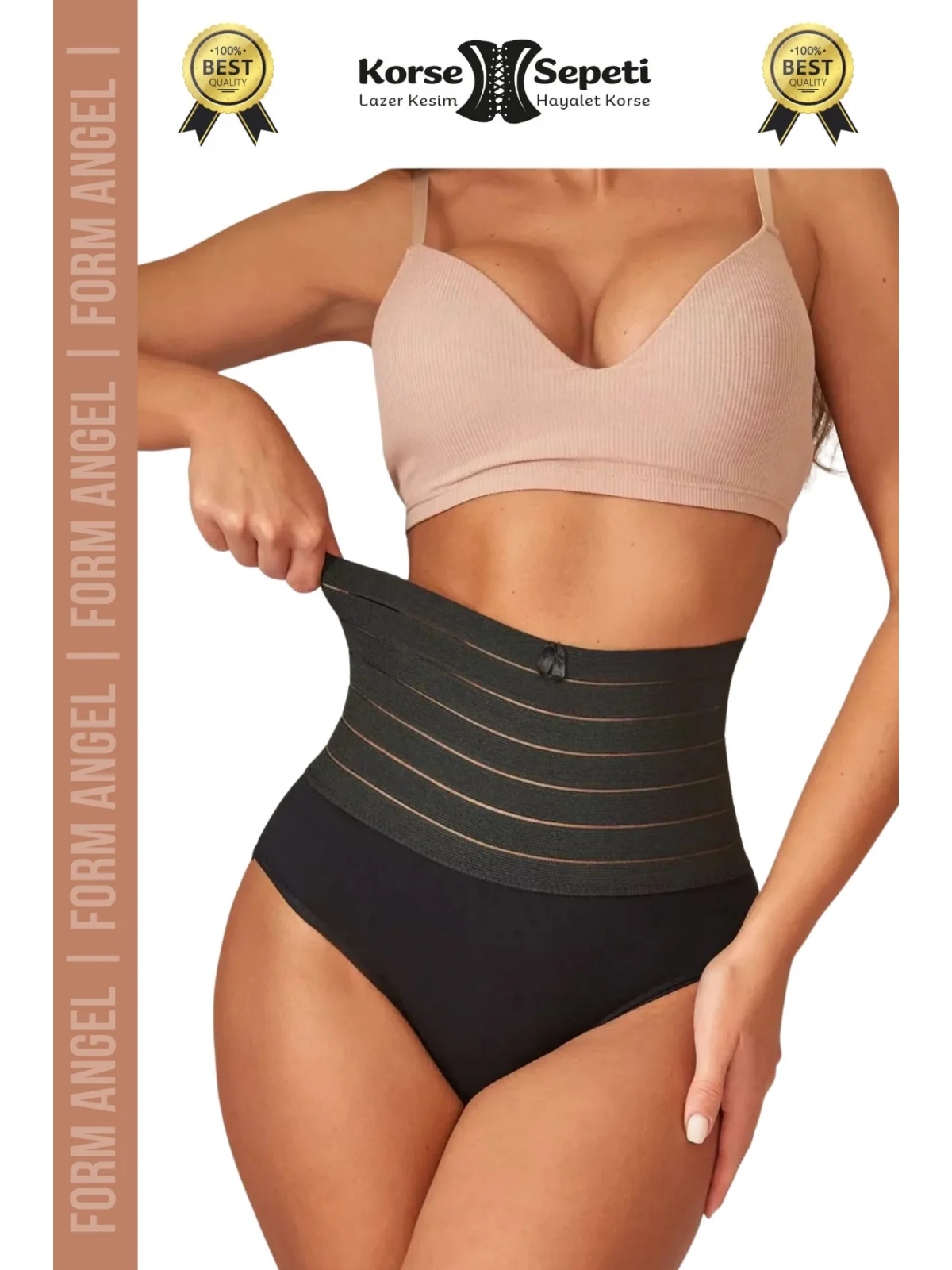 #Korse Vücut Şekillendirici Karın Bel Toparlayıcı Lazer Kesim Yüksek Bel Slip Korse 4lü Set