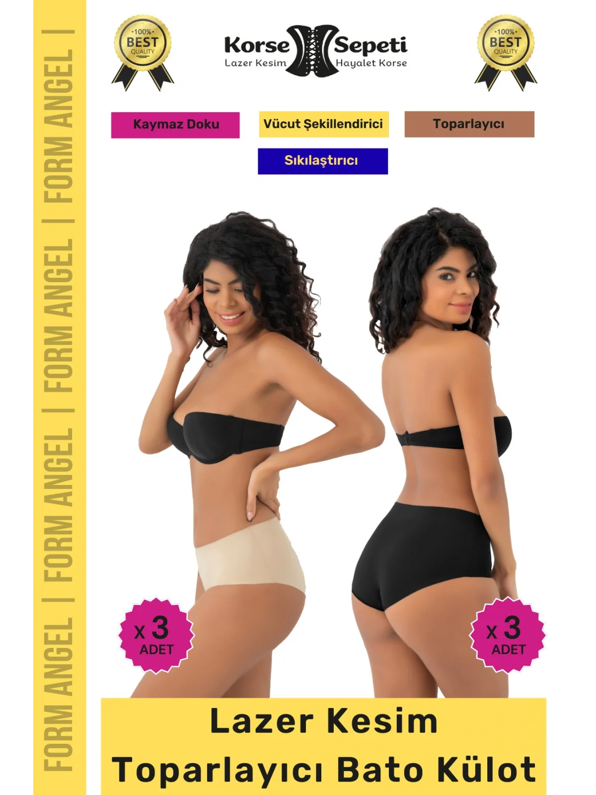 #BatoKülot Karın Basen Toparlayıcı Kaymaz İz Yapmaz Lazer Kesim Toparlayıcı Bato Külot 6lı Set