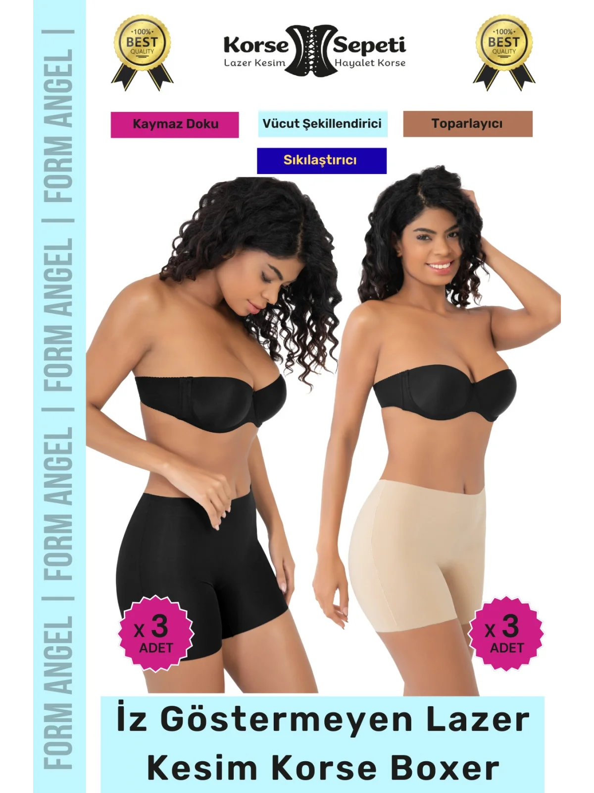 #Korse İz Göstermeyen Kaymaz Basen Toparlayıcı Şekillendiren Lazer Kesim Korse Boxer 6lı Set
