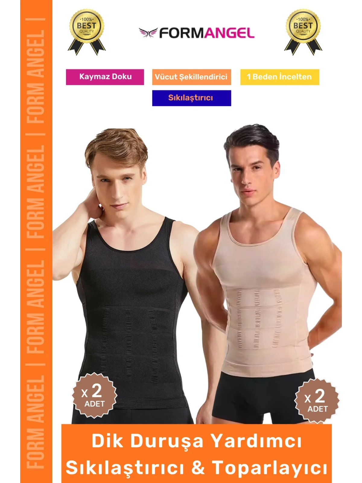 #ErkekKorse Dik Duruş Vücut Bel Göğüs Toparlayıcı Göbek Sıkılaştırıcı Erkek Korse Atlet 4lü Set