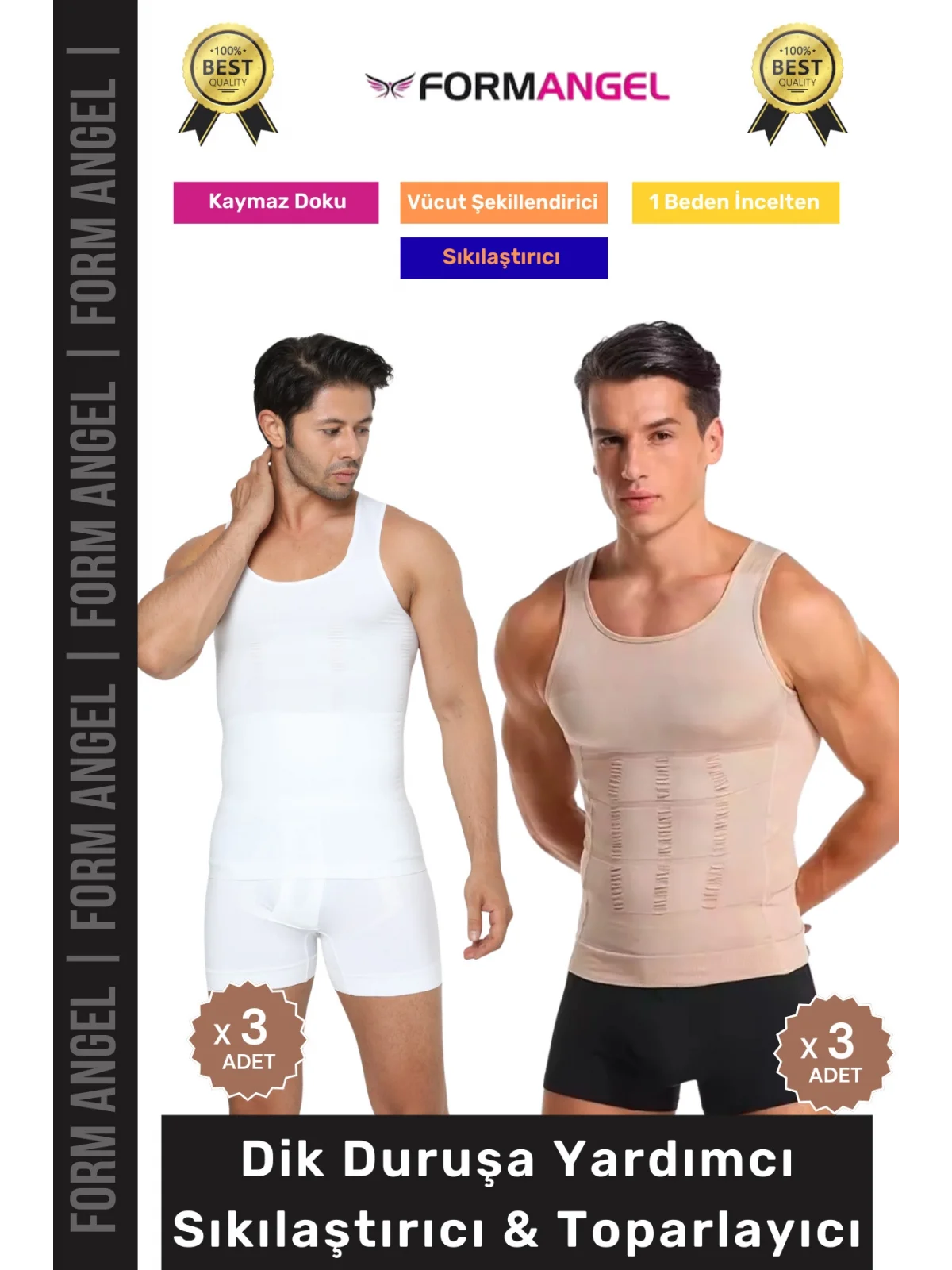 #ErkekKorse Dik Duruş Vücut Bel Göğüs Toparlayıcı Göbek Sıkılaştırıcı Erkek Korse Atlet 6lı Set