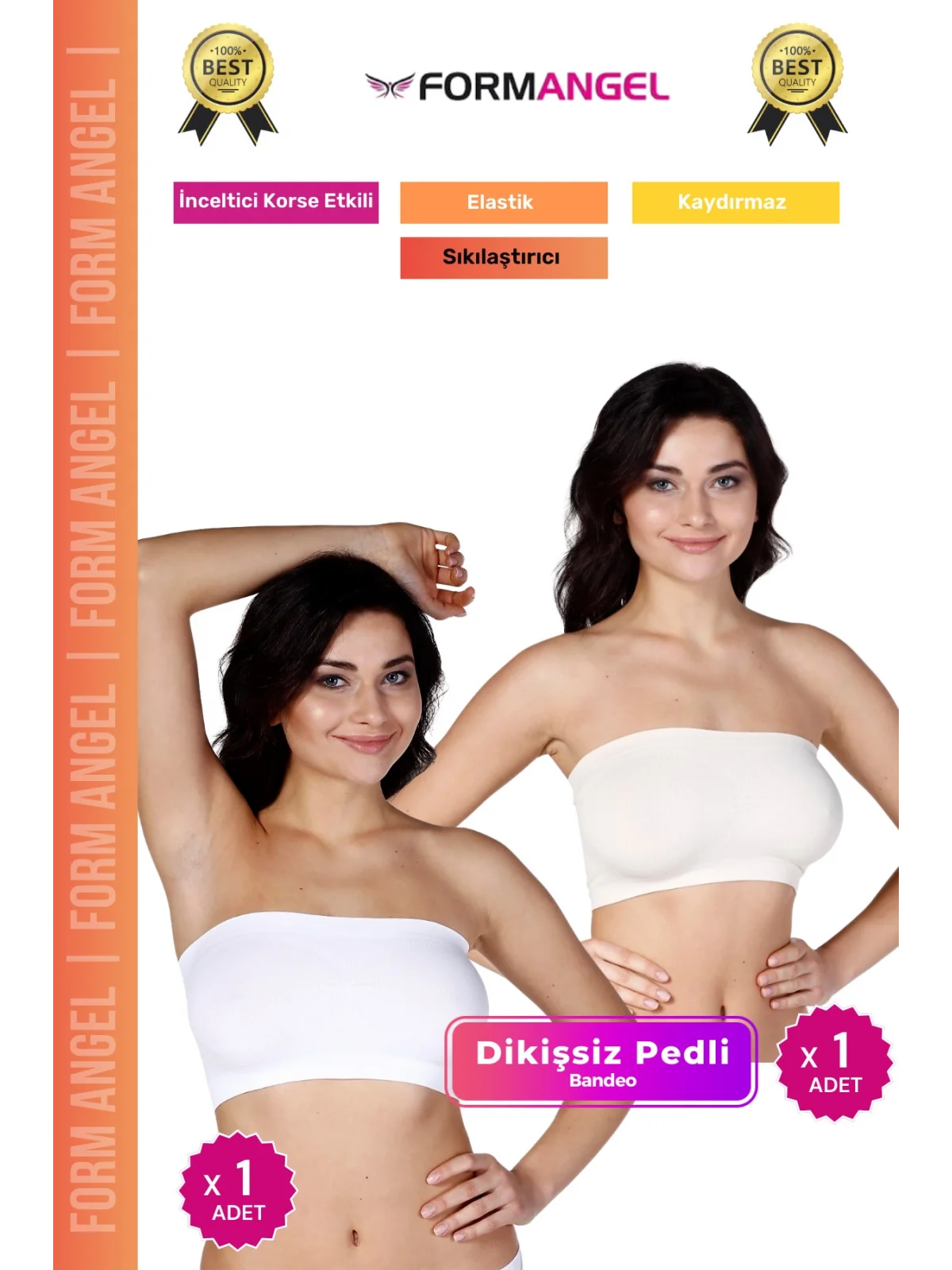 #Bandeo Seamless Toparlayıcı Kadın Basic Örme Dikişsiz Pedli Bandeo Büstiyer 2li Set