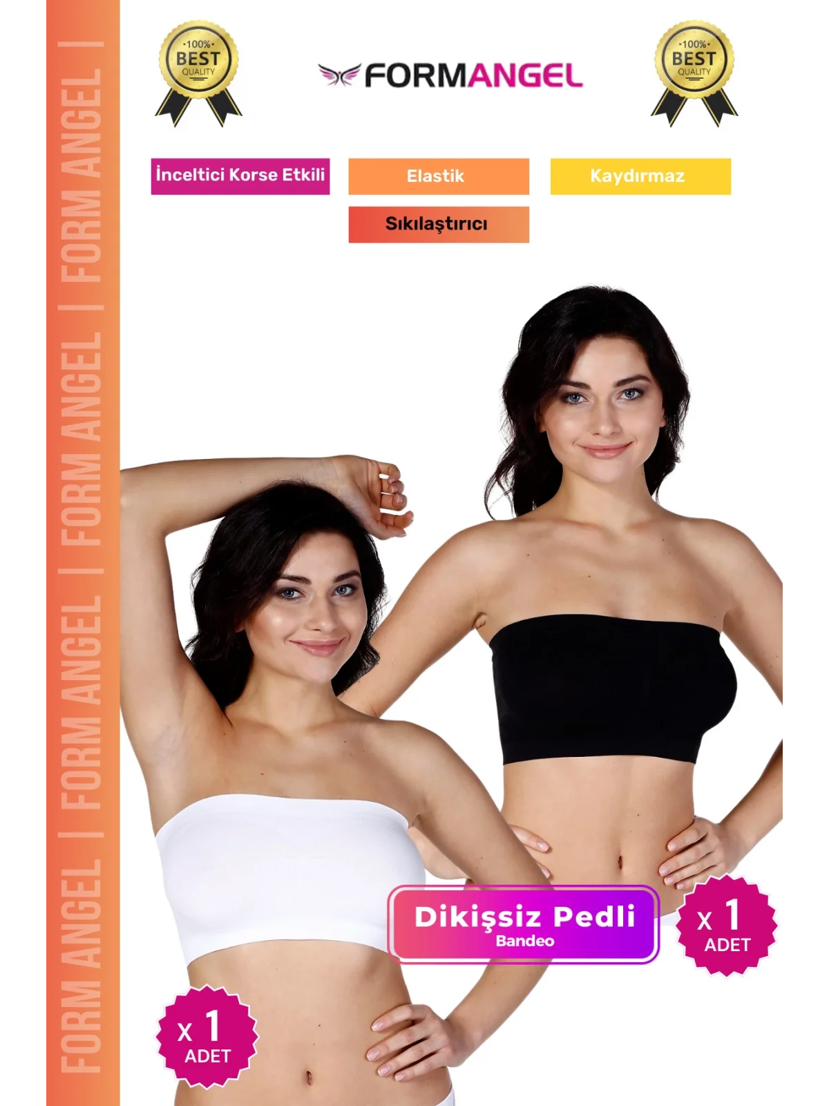 #Bandeo Seamless Toparlayıcı Kadın Basic Örme Dikişsiz Pedli Bandeo Büstiyer 2li Set