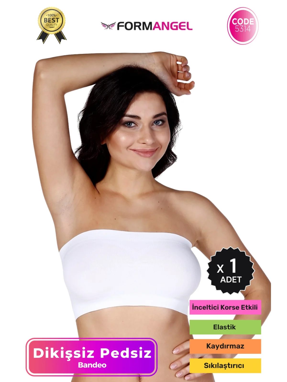 #Bandeo Seamless Toparlayıcı Kadın Basic Örme Dikişsiz Pedsiz Bandeo Büstiyer - 1 Adet