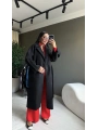 Kaşe Uzun Siyah Kaban