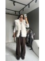 Peluş Kürk Yelek Beyaz