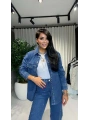 Zımba Detaylı Mavi Jean Alt Üst Takım