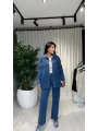 Zımba Detaylı Mavi Jean Alt Üst Takım