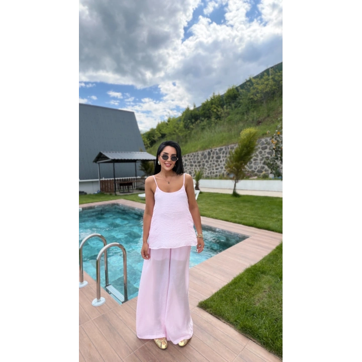 Askılı Tül Takım Pembe