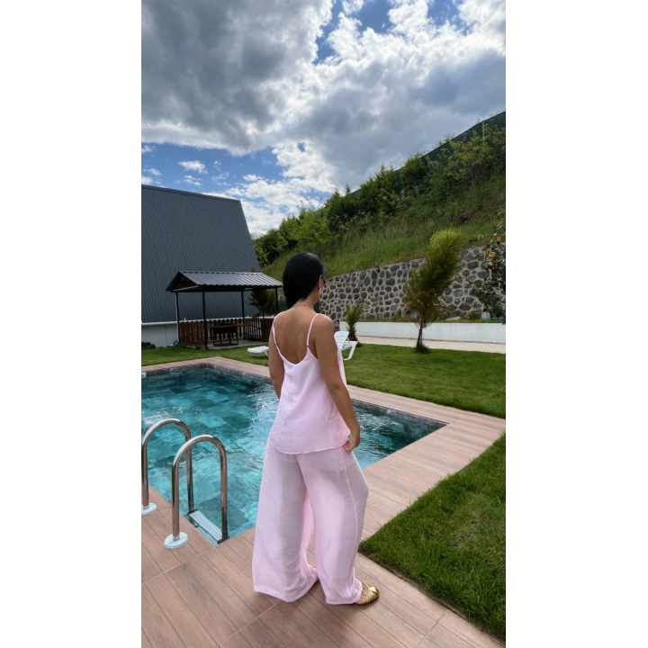 Askılı Tül Takım Pembe