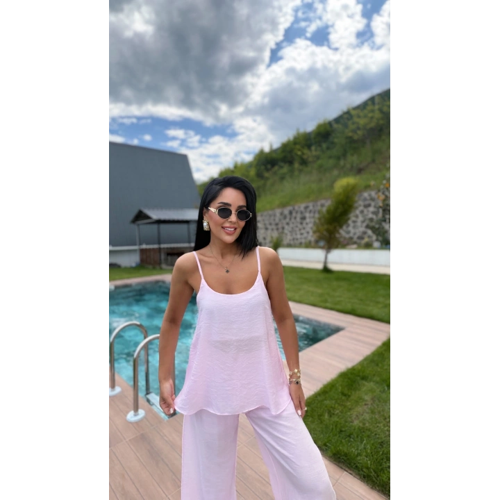 Askılı Tül Takım Pembe