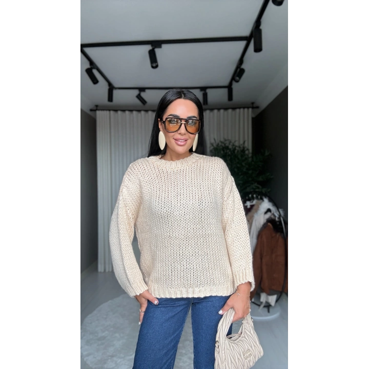 Triko Oversize Bej Kazak
