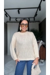 Triko Oversize Bej Kazak