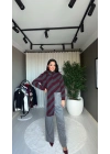 Atkılı Triko Bordo Kazak
