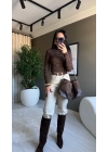 Tam Balıkçı Leopar Kahverengi Bluz