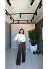 Taşlı Kahverengi Jean