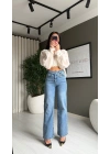 Çapraz Kemerli Mavi Jean
