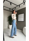 Çapraz Kemerli Mavi Jean