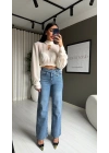 Çapraz Kemerli Mavi Jean