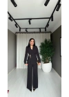 Kruvaze Gold Tokalı Siyah Takım