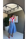 Qu Bağlamalı Kırmızı Beyaz Tshirt