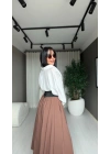 Perry Oversize Düşük Omuzlu Gömlek Beyaz