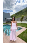 Askılı Tül Takım Pembe