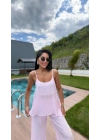 Askılı Tül Takım Pembe