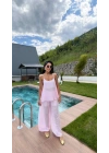 Askılı Tül Takım Pembe