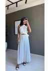 Beli Lastikli Maxi Etek Beyaz