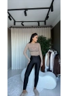 Dilvin Kayık Yaka Kaşmir Bej Body
