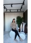 Dilvin Kayık Yaka Kaşmir Bej Body