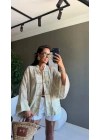 İşlemeli Kimono Yeşil