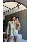 İşlemeli Kimono Yeşil