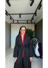 Kaşe Uzun Siyah Kaban