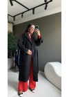 Kaşe Uzun Siyah Kaban