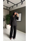 Kruvaze Blazer Ceket Siyah